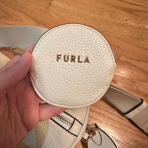 Furla Cream Pebbled Leather Crossbody with Coin Pouch - Picture 5 of 8